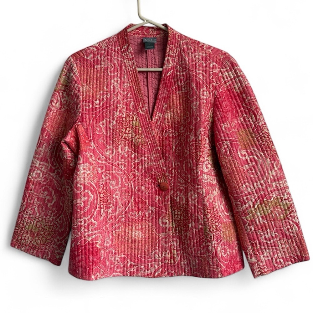 SIGRID OLSEN Collection Quilted Silk Jacket Large
